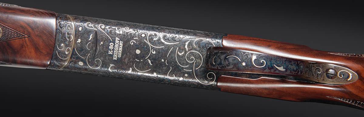 Krieghoff Platinum Renaissance Colour Case Engraving